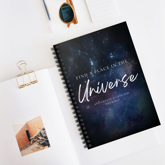 Universe Spiral Notebook — "Find a Place in the Universe" Galaxy Journal (Ruled)