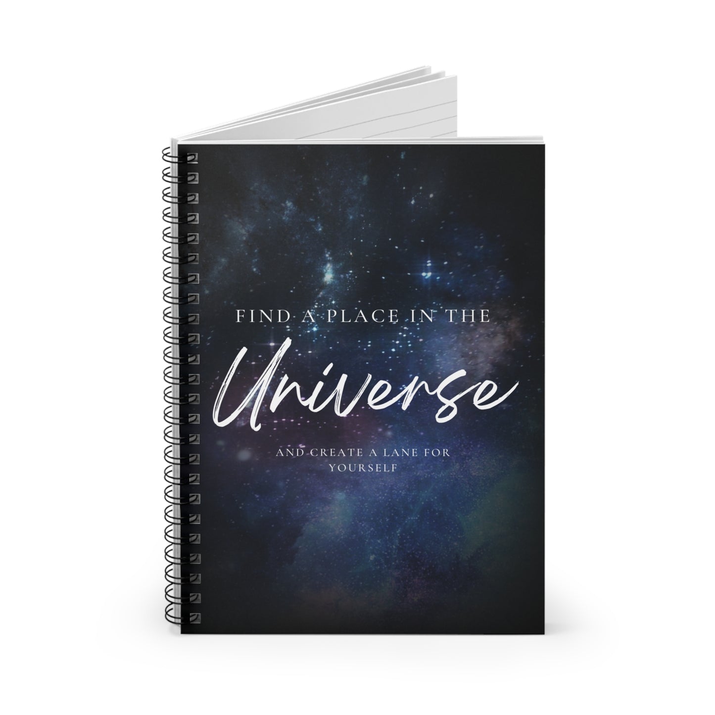 Universe Spiral Notebook — "Find a Place in the Universe" Galaxy Journal (Ruled)