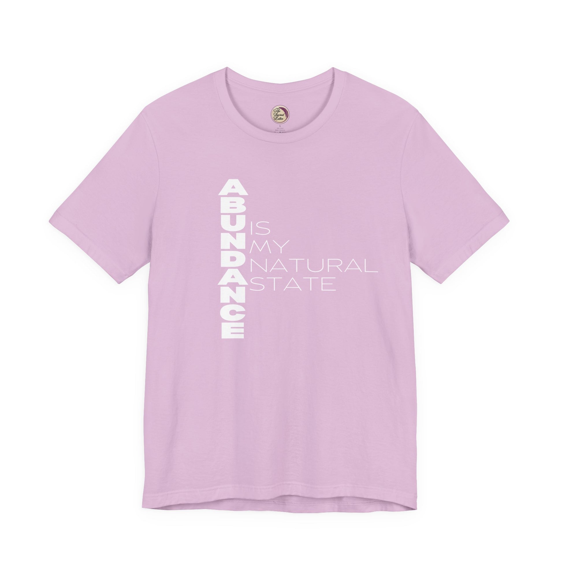 Purple t-shirt with motivational text on a white background