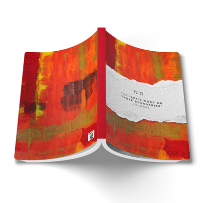 Boundaries Journal — 'No.' Self-Care Softcover Journal with Abstract Orange Art