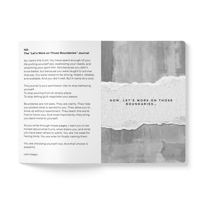 Boundaries Journal — 'No.' Self-Care Softcover Journal with Abstract Orange Art