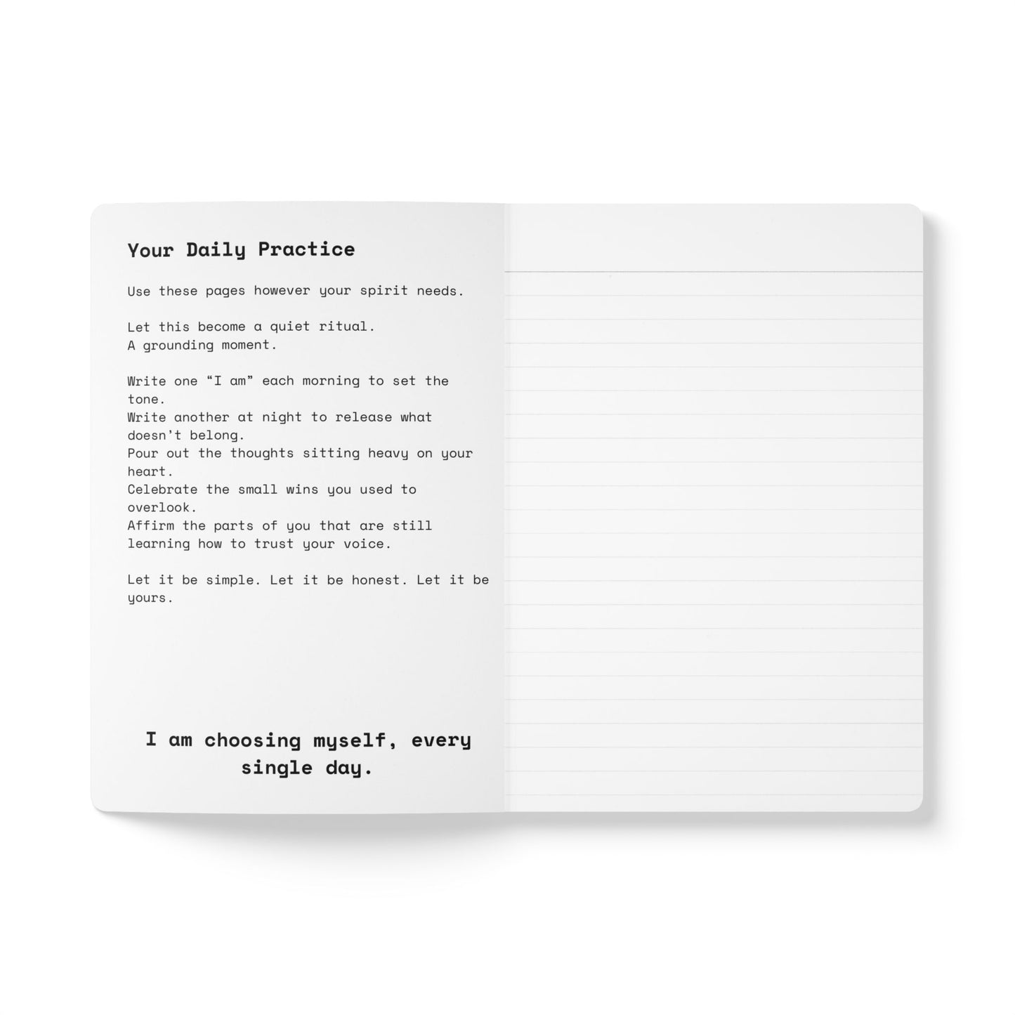 I Am Affirmations Journal — Softcover Self-Care Notebook