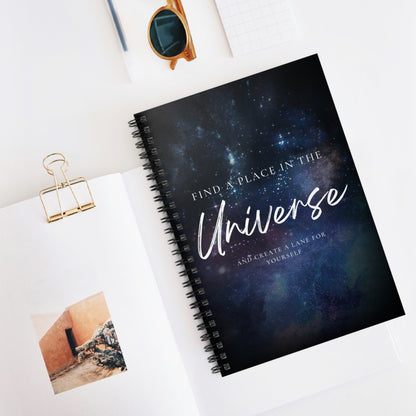 Universe Spiral Notebook — "Find a Place in the Universe" Galaxy Journal (Ruled)