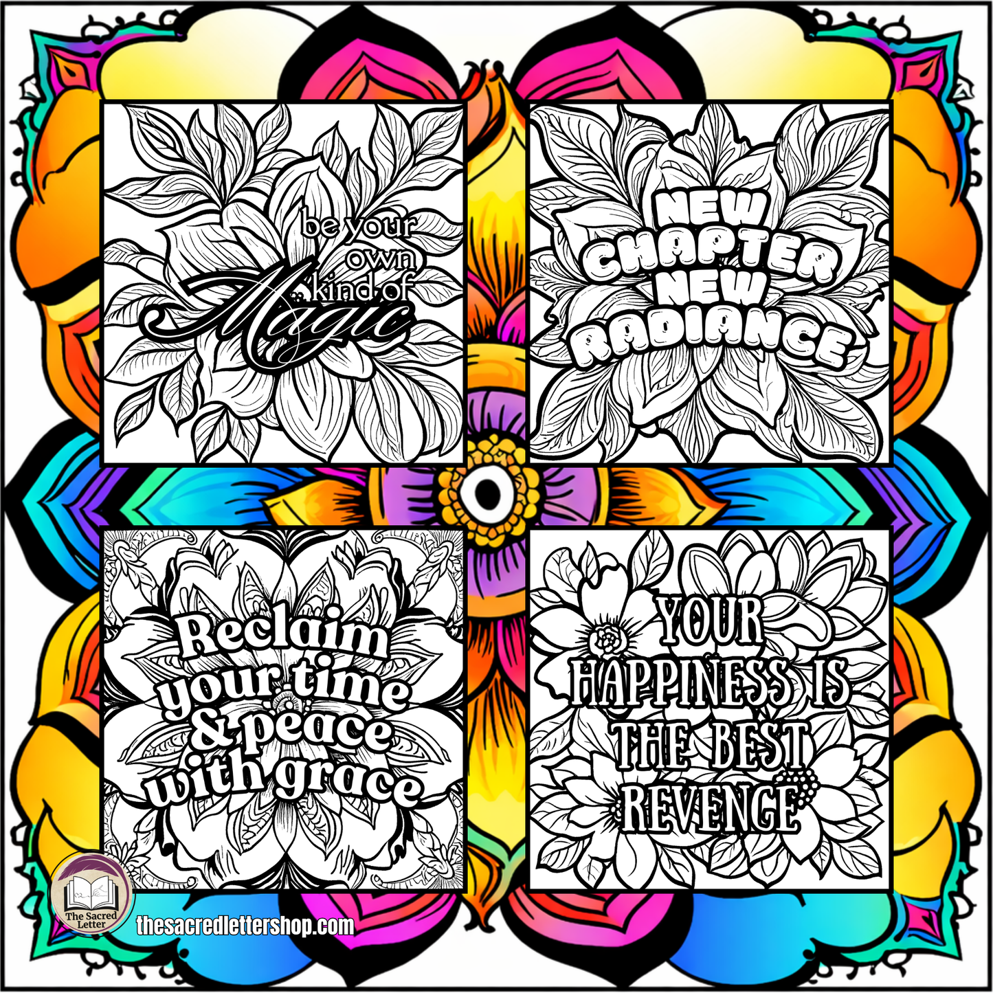 Glow Up After Tough Times — 50 Affirmation Coloring Pages