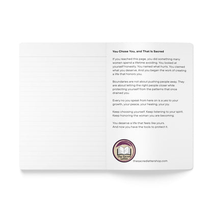 Boundaries Journal — 'No.' Self-Care Softcover Journal with Abstract Orange Art