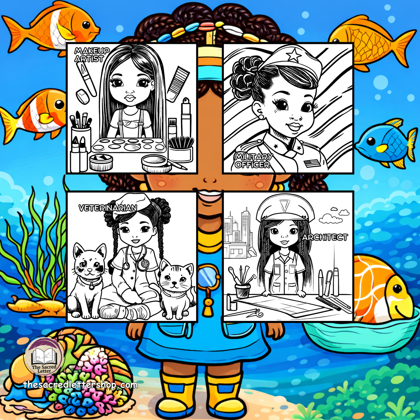 I Can Be Anything Coloring Pages for Girls — 50 Careers