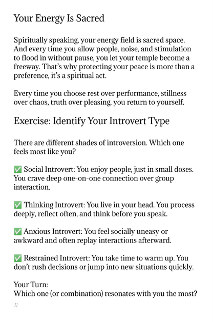 Introvert's Guide Workbook | Women's Self-Care, Peace & Boundaries